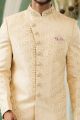 Gold Imported Jaquard Silk Indo Western (NMK-7140)