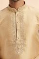 Gold Jaquard Art Silk Kurta Pajama (NMK-7923)