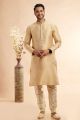 Gold Jaquard Art Silk Kurta Pajama (NMK-7923)