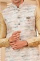 Gold Jaquard Brocade Nehru Jacket (NMK-8058)