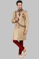 Gold Jaquard Grooms Sherwani (NMK-5240)