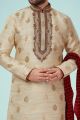 Gold Jaquard Kurta for Men (NMK-4785)