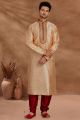 Gold Jaquard Kurta Pajama (NMK-5491)