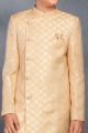 Gold Jaquard Sherwani for Kids (NKK-731)