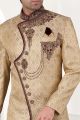 Gold Jaquard Sherwani for Men (NMK-5242)