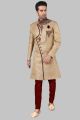 Gold Jaquard Sherwani for Men (NMK-5242)