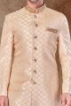 Gold Jaquard Sherwani for Men (NMK-6757)