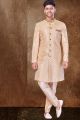 Gold Jaquard Sherwani for Men (NMK-6757)