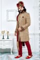 Gold Jaquard Sherwani (NMK-4117)