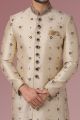 Gold Jaquard Silk Brocade Designer Sherwani (NMK-5533)