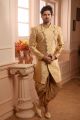 Gold Jaquard Silk Brocade Indo Western (NMK-4453)