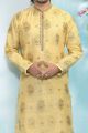 Gold Jaquard Silk Brocade Kurtas for Men (NMK-4889)