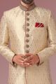 Gold Jaquard Silk Brocade Sherwani for Men (NMK-5531)