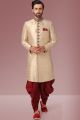 Gold Jaquard Silk Brocade Sherwani for Men (NMK-5531)