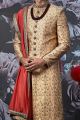 Gold Jaquard Silk Brocade Sherwani (NMK-4545)