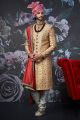 Gold Jaquard Silk Brocade Sherwani (NMK-4545)