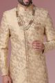 Gold Jaquard Silk Brocade Sherwani (NMK-5354)