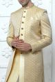 Gold Jaquard Silk Indo Western (NMK-7183)