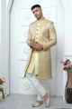 Gold Jaquard Silk Indo Western (NMK-7183)