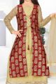 Gold, Maroon Net, Jaquard Girls Salwar Kameez (NFG-144)