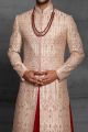 Gold Silk Embroidered Sherwani (NMK-5405 )