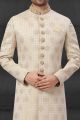 Gold Silk Grooms Sherwani (NMK-6015)