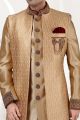 Gold Silk Mens Sherwani (NMK-5246)