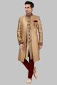 Gold Silk Mens Sherwani (NMK-5246)