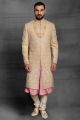 Gold Silk Sherwani for Men (NMK-5441 )