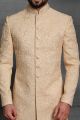 Gold Silk Wedding Sherwani (NMK-5389 )