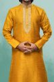 Golden Art Silk Kurta Pajama (NMK-6426)