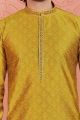 Golden Jaquard Silk Brocade Kurta (NMK-7759)