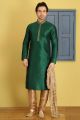 Green Art Banarasi Silk Designer Kurta Pajama (NMK-3681)