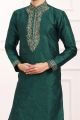 Green Art Banarasi Silk Kurta Pajama (NMK-7012)