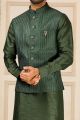 Green Art Banarasi Silk Nehru Jacket (NMK-6330)