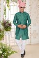 Green Art Silk 3 piece Jacket Set (NMK-7969)