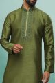 Green Art Silk Casual Kurta Pajama (NMK-6416)