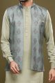 Green Art Silk Digital Printed Jacket Kurta (NMK-7092)