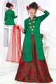 Green Art Silk Girls Lehenga Choli (NFG-151)