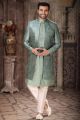 Green Art Silk Indo Western for Men (NMK-6841)