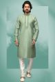 Green Art Silk Kurta Pajama for Men (NMK-6422)