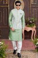 Green Art Silk Nehru Jacket (NMK-7950)