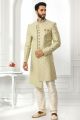 Green Art Silk Sherwani (NMK-6267)