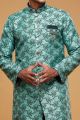 Green Banarasi Jaquard Indo Western for Men (NMK-7035)