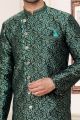 Green Banarasi Jaquard Indo Western (NMK-6892)