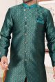 Green Banarasi JaquardMens Indo Western (NMK-6900)