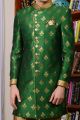 Green Banarasi Silk Brocade Indo western (NMK-3520)