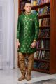 Green Banarasi Silk Brocade Indo western (NMK-3520)