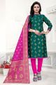 Green Banarasi Silk Printed Salwar Suit (NWS-6362)