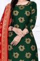 Green Banarasi Silk Salwar Kameez (NWS-6343)